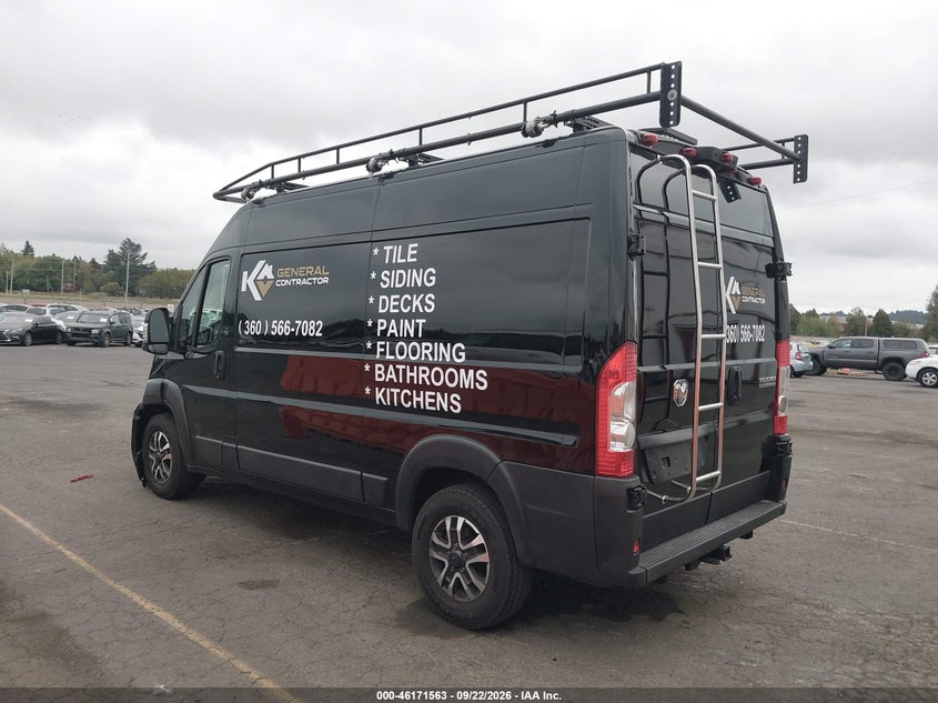 Vin: 3c6lrvbgxse564041, lot: 46671405, ram promaster 1500 slt high roof 136 wb 20253