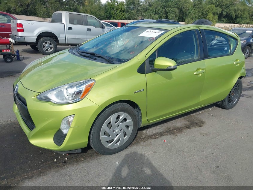 Vin: jtdkdtb33g1133751, lot: 46671658, toyota prius c two 20162