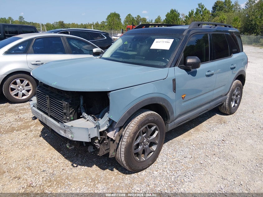 Vin: 3fmcr9d93mra32975, lot: 46672228, ford bronco sport badlands 20212