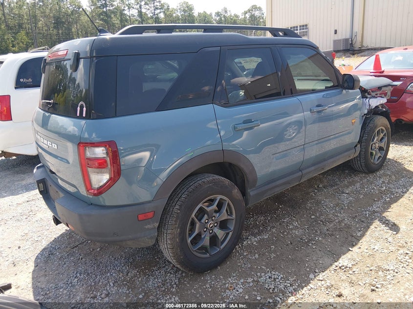 Vin: 3fmcr9d93mra32975, lot: 46672228, ford bronco sport badlands 20214