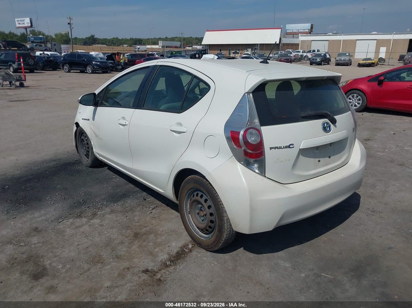 Vin: jtdkdtb3xd1056081, lot: 46672375, toyota prius c one 20133