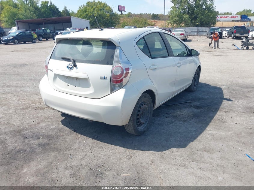 Vin: jtdkdtb3xd1056081, lot: 46672375, toyota prius c one 20134