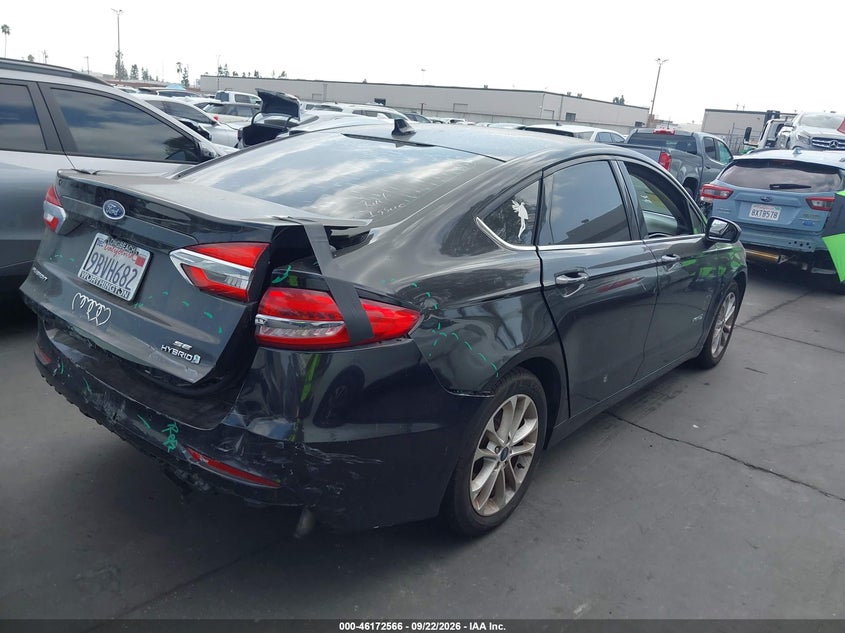 Vin: 3fa6p0lu1kr104073, lot: 46672409, ford fusion hybrid se 20194