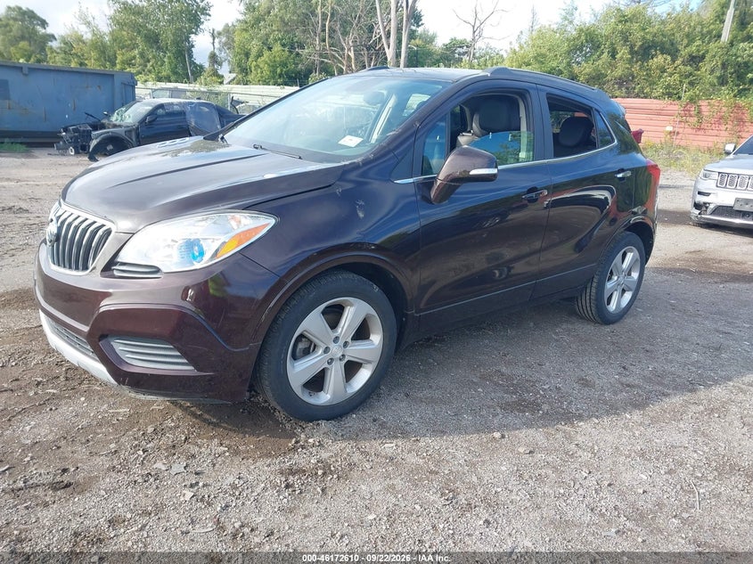 Vin: kl4cjasb0gb750294, lot: 46672453, buick encore 20162