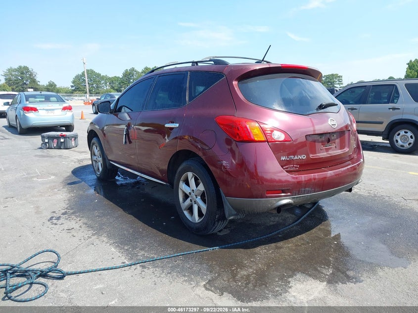 NISSAN MURANO 2009 VIN JN8AZ18U69W001823