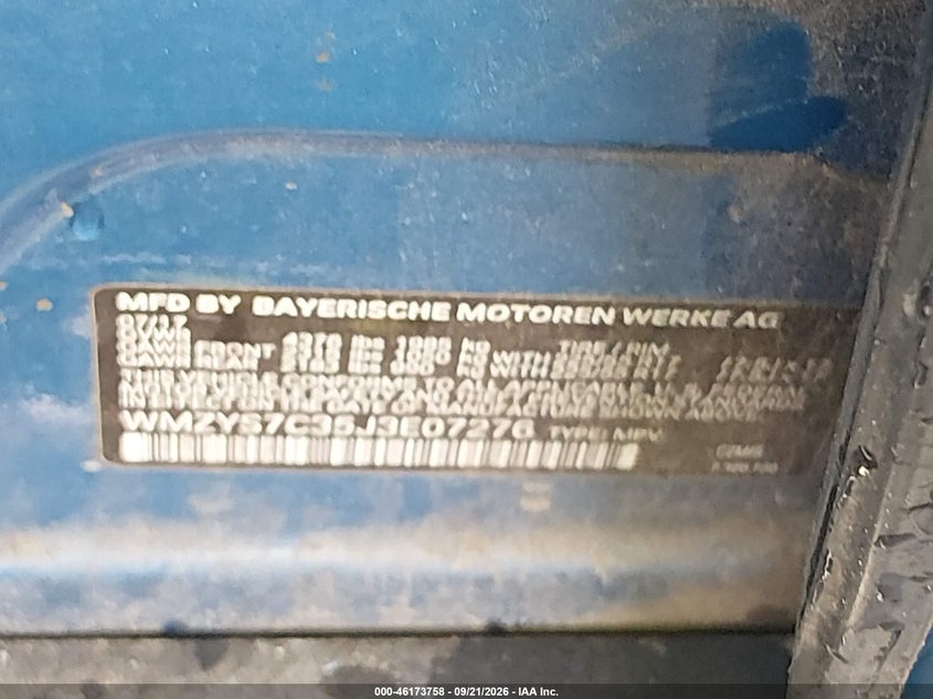 MINI COUNTRYMAN 2018 VIN WMZYS7C35J3E07276