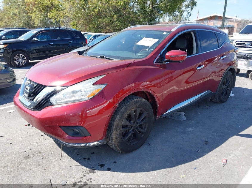 2016 Nissan Murano Sl, Front End, IAAI, VIN 5N1AZ2MG0GN127403 — photo 2