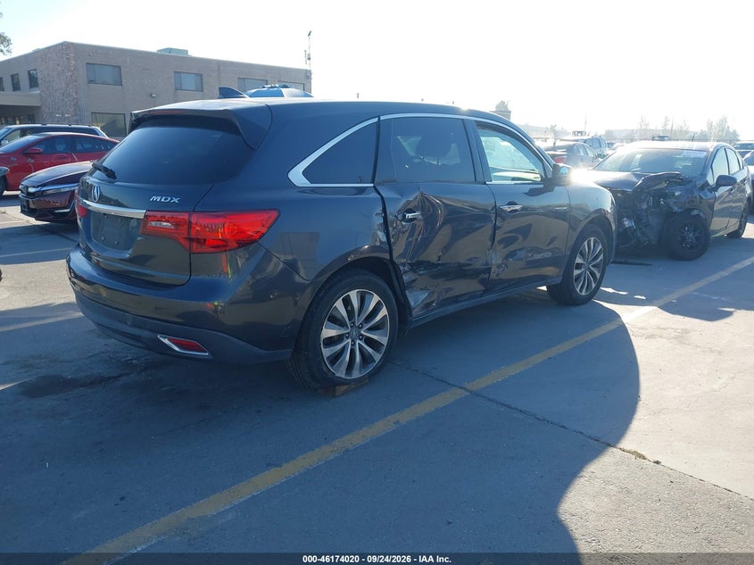Vin: 5fryd3h44fb007865, lot: 46673880, acura mdx technology package 20154