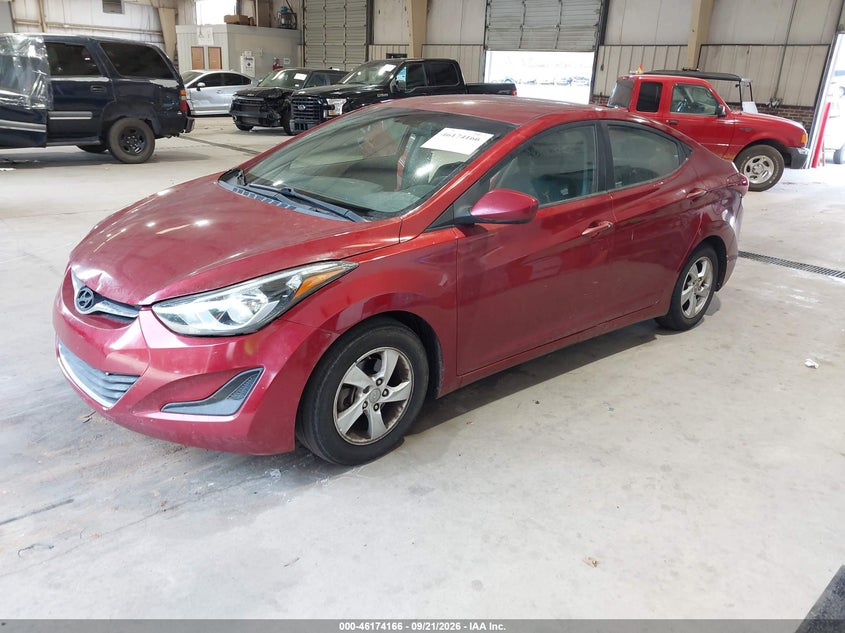 2015 Hyundai Elantra, Звичайний знос, IAAI, VIN 5NPDH4AEXFH585967 — фото 2