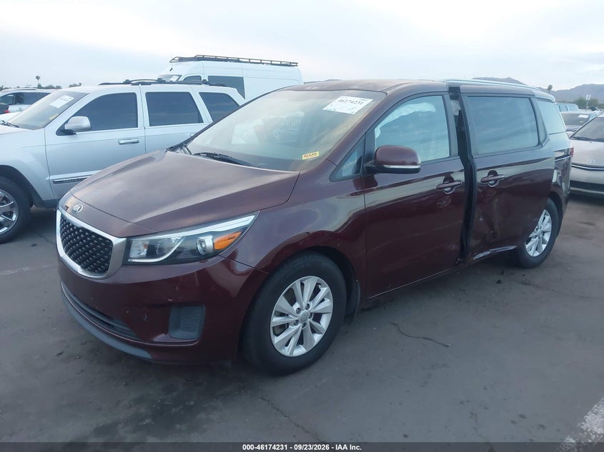 Vin: kndmb5c16j6381896, lot: 46674091, kia sedona lx 20182
