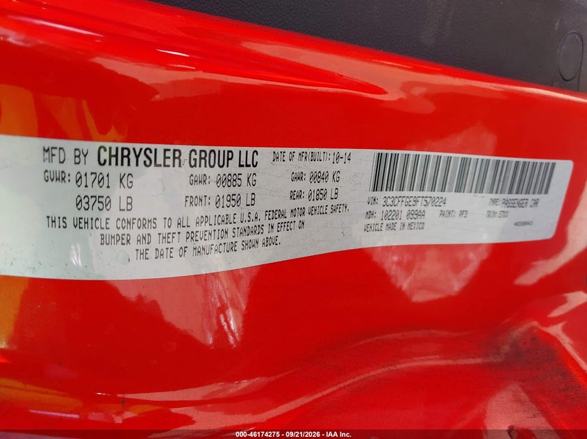 2015 FIAT 500E BATTERY ELECTRIC · Фото 9