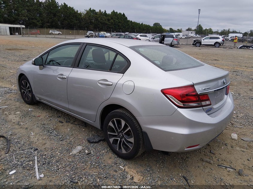 Vin: 19xfb2f8xfe244946, lot: 46674284, honda civic ex 20153