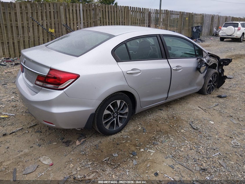 Vin: 19xfb2f8xfe244946, lot: 46674284, honda civic ex 20154