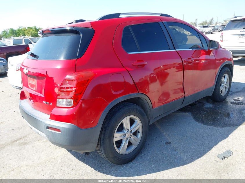 Vin: kl7cjlsb6gb602357, lot: 46674447, chevrolet trax lt 20164