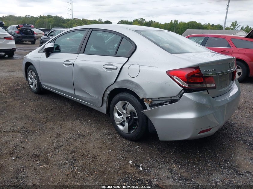 Vin: 19xfb2f50de075037, lot: 46674557, honda civic lx 20133