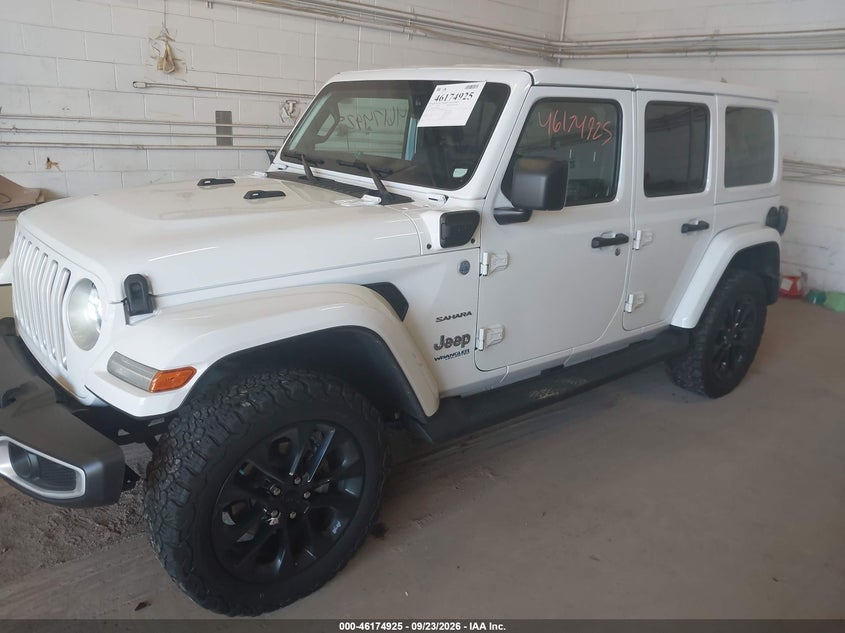 Vin: 1c4jjxp64mw808438, lot: 46674785, jeep wrangler 4xe unlimited sahara 4x4 20212