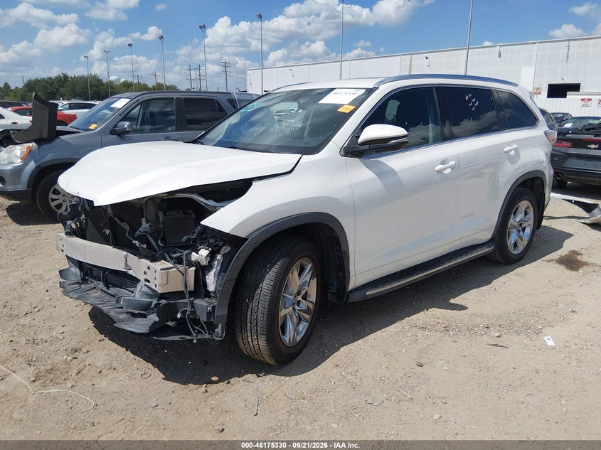 Vin: 5tdykrfh5gs141619, lot: 46675190, toyota highlander limited v6 20162