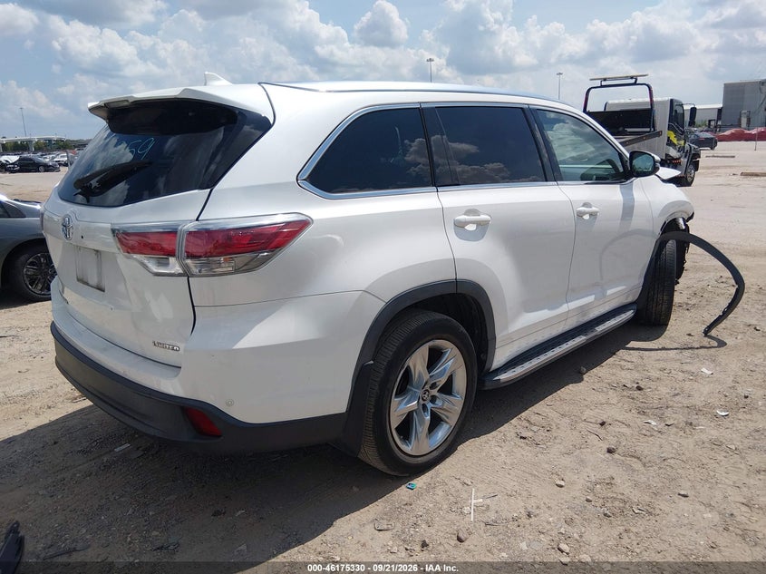 Vin: 5tdykrfh5gs141619, lot: 46675190, toyota highlander limited v6 20164