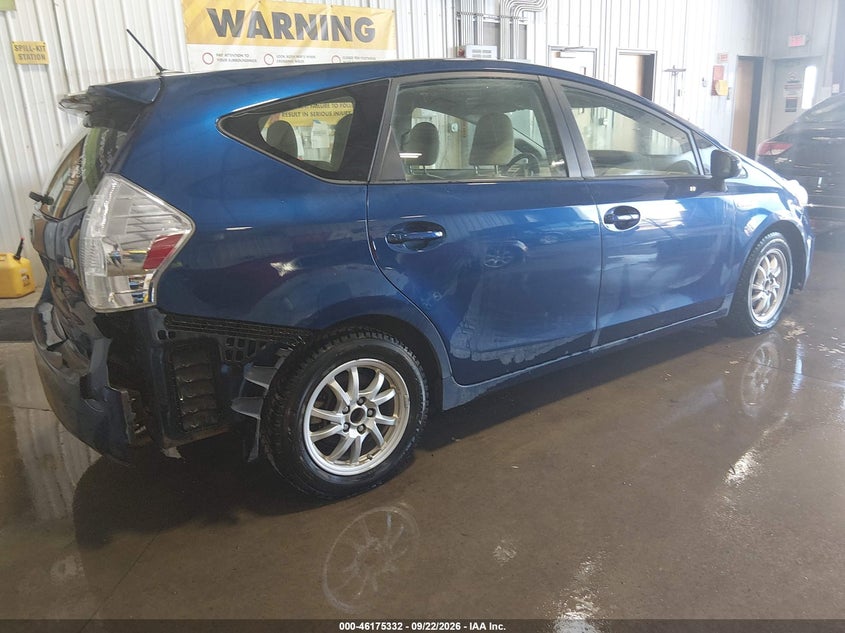 Vin: jtdzn3eu7c3145643, lot: 46675192, toyota prius v three 20124