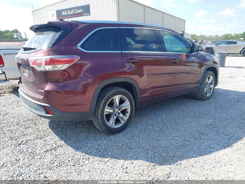 Vin: 5tdykrfh3fs044854, lot: 46675429, toyota highlander limited v6 20154