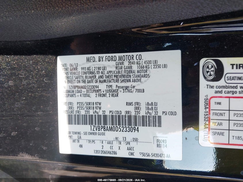 2013 FORD MUSTANG V6 PREMIUM · Фото 9