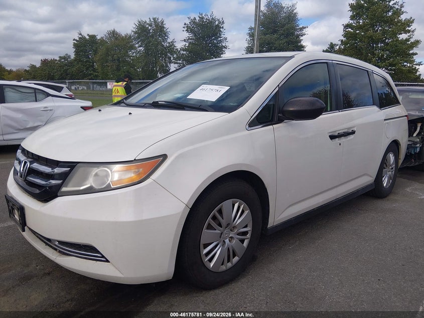 Vin: 5fnrl5h21fb114407, lot: 46675641, honda odyssey lx 20152