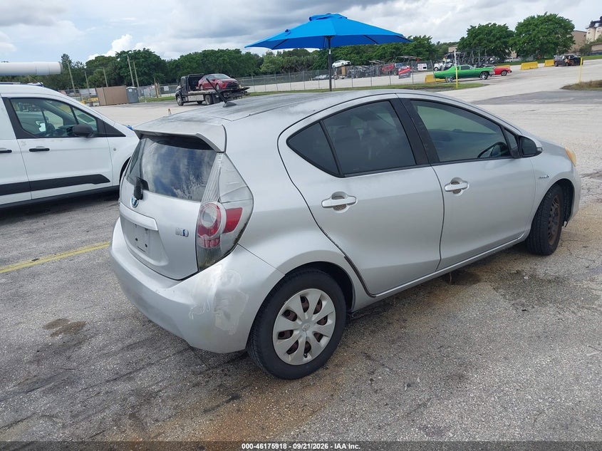 Vin: jtdkdtb32c1509396, lot: 46675778, toyota prius c one 20124