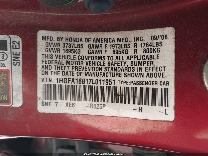 2007 HONDA CIVIC EX · Фото 9