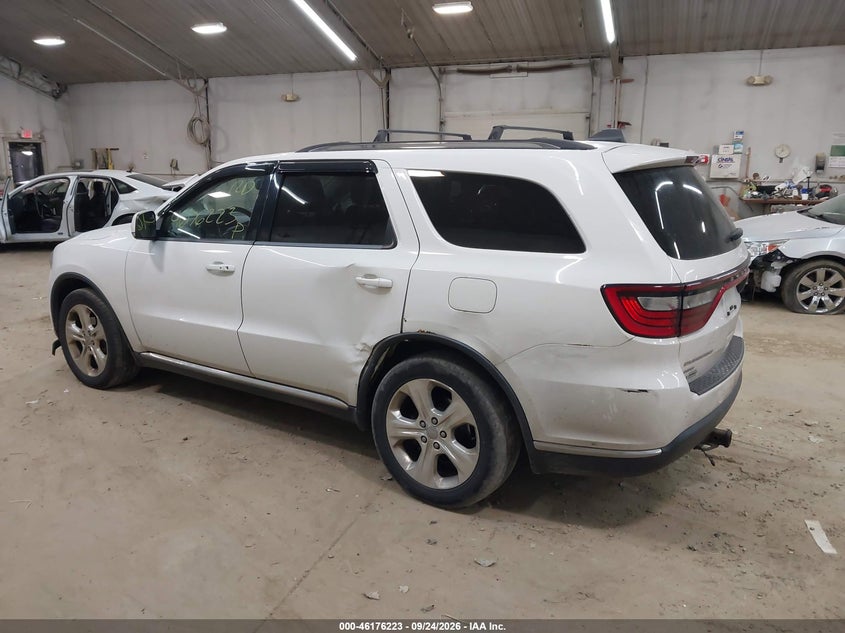 Vin: 1c4rdjdg8ec314221, lot: 46676083, dodge durango limited 20143