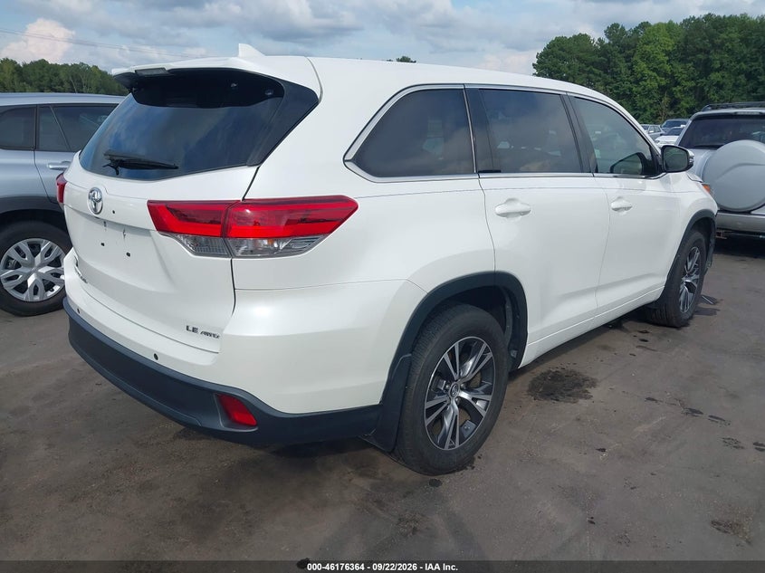 Vin: 5tdbzrfh1js909525, lot: 46676224, toyota highlander le plus 20184