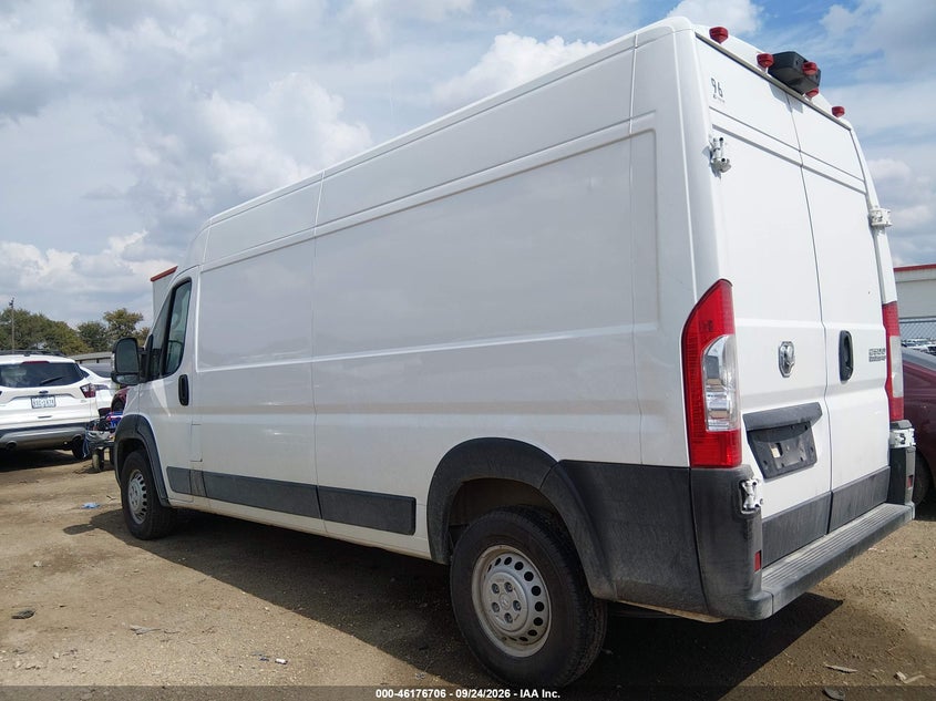 Vin: 3c6lrvdgxse506878, lot: 46676566, ram promaster 2500 tradesman high roof 159 wb w/pass seat 20253
