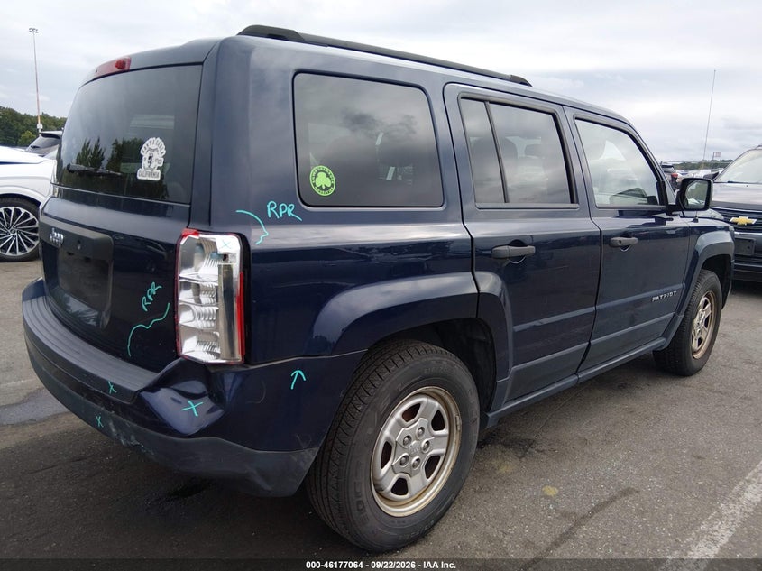 Vin: 1c4njpbb5fd319079, lot: 46676924, jeep patriot sport 20154