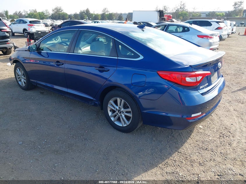 Vin: 5npe24af4fh108322, lot: 46676928, hyundai sonata se 20153