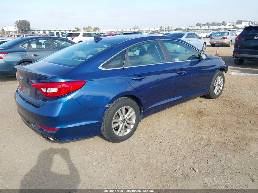 Vin: 5npe24af4fh108322, lot: 46676928, hyundai sonata se 20154