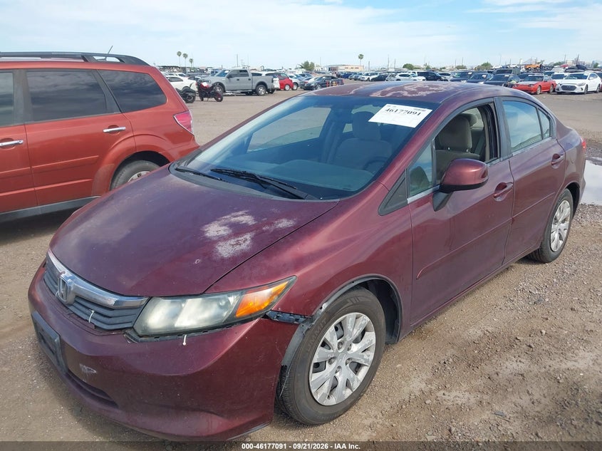 Vin: 2hgfb2f51ch596188, lot: 46676951, honda civic lx 20122