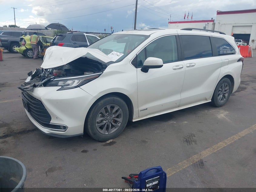 Vin: 5tdyskfc5ms016272, lot: 46677221, toyota sienna xle 20212