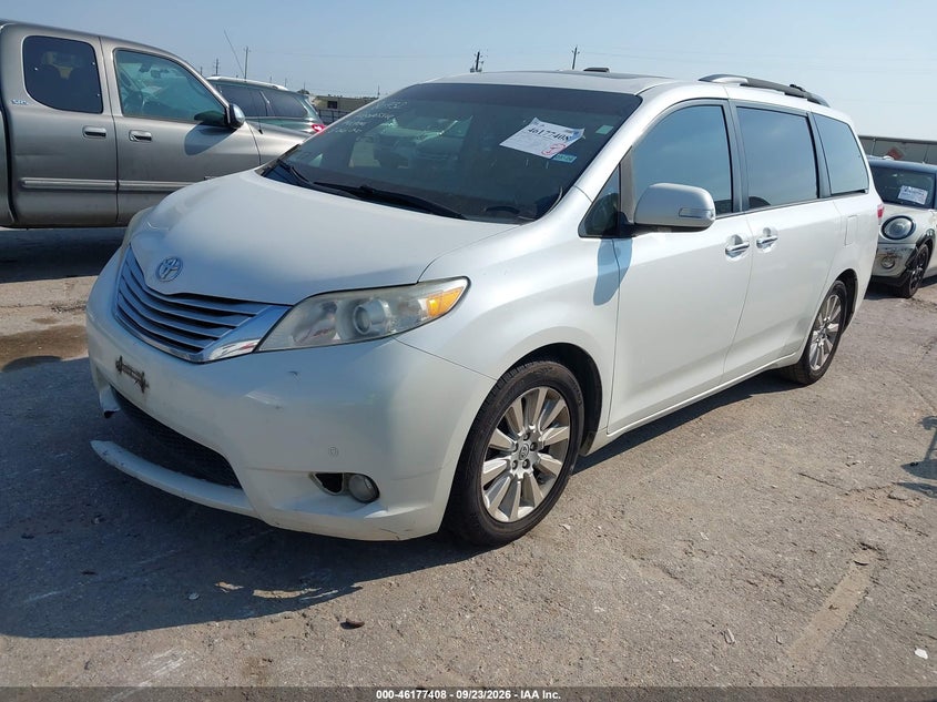 2014 Toyota Sienna, Удар спереду, IAAI, VIN 5TDYK3DC3ES430208 — фото 2