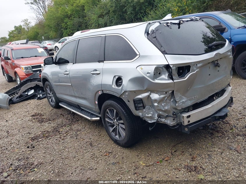 Vin: 5tdjzrfh0ks563383, lot: 46677269, toyota highlander xle 20193