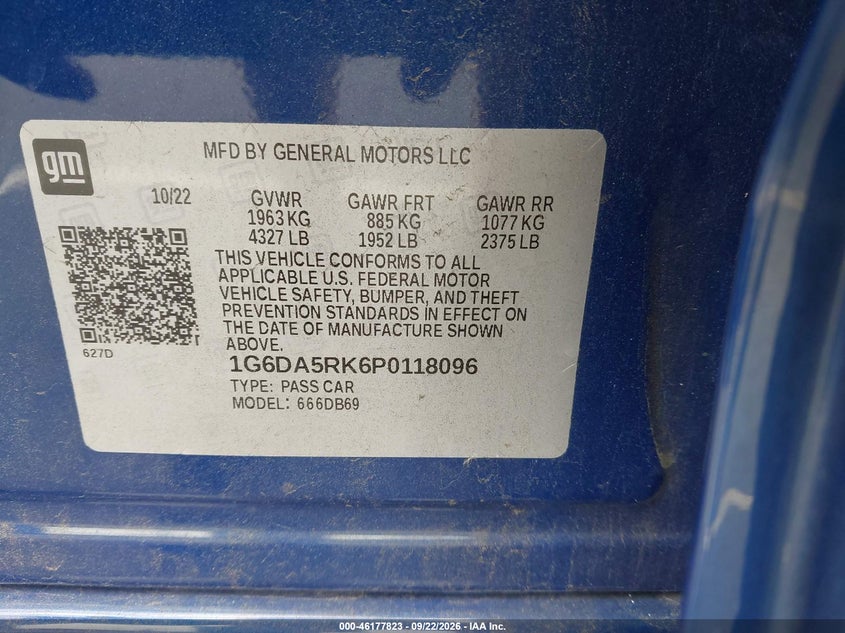 CADILLAC CT4 2023 VIN 1G6DA5RK6P0118096