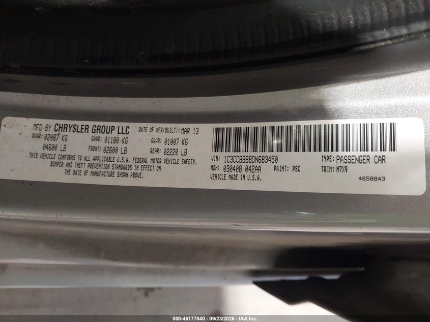 2013 CHRYSLER 200 TOURING · Фото 9