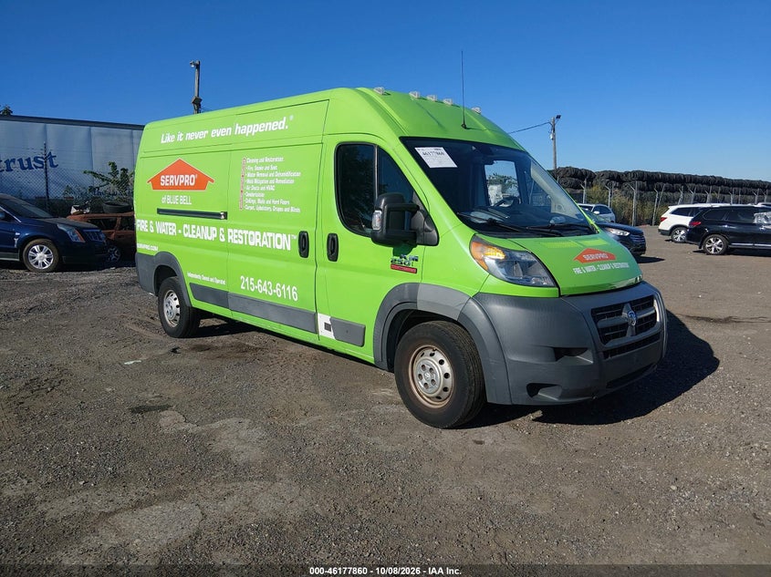 Vin: 3c6trvdg4he539819, lot: 46677720, ram promaster 2500 high roof 159 wb 20171