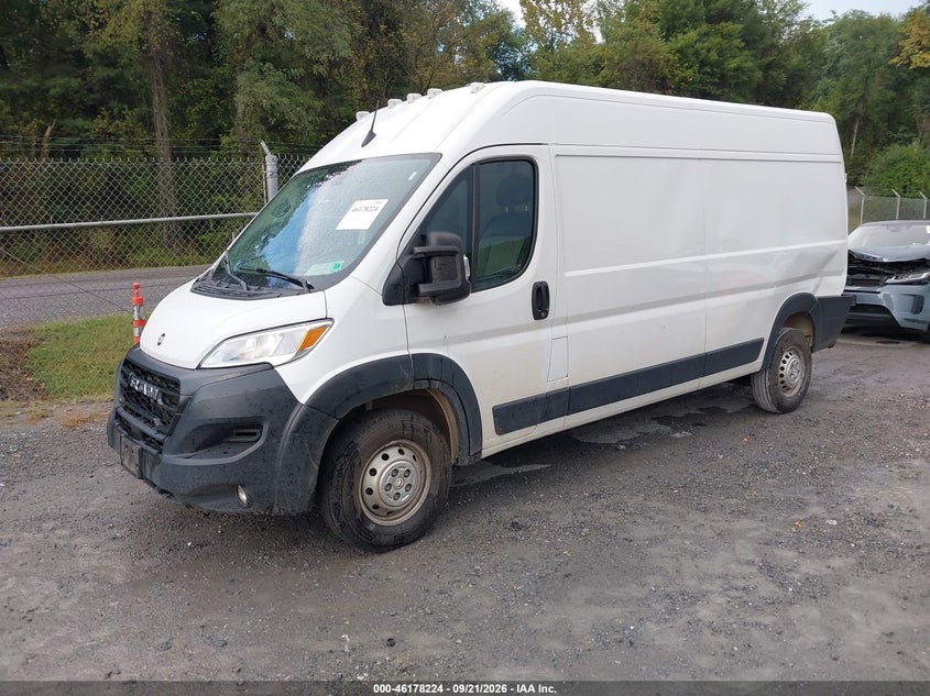 Vin: 3c6mrvhg0se550225, lot: 46678085, ram promaster 3500 tradesman high roof 159 wb w/pass seat 20252