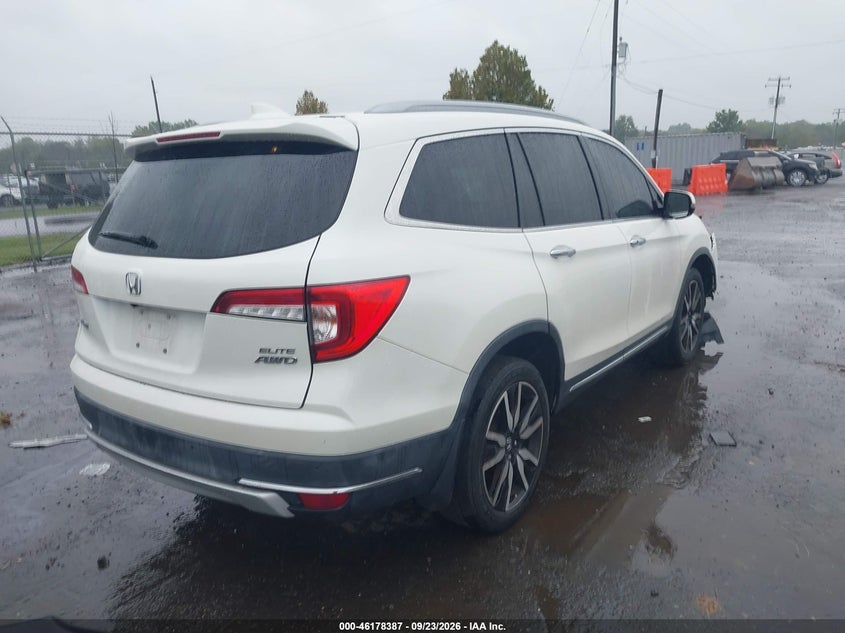 Vin: 5fnyf6h07kb042257, lot: 46678247, honda pilot elite 20194