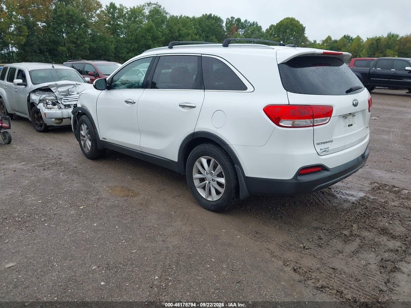 Vin: 5xypgda32hg255104, lot: 46678654, kia sorento 2.4l lx 20173