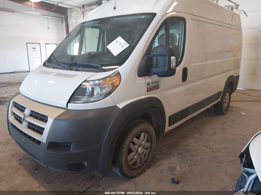 Vin: 3c6trvcg6ee122182, lot: 46678656, ram promaster 2500 high roof 20142