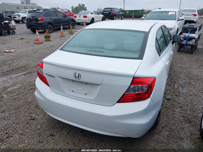 Vin: 19xfb2f5xcs391592, lot: 46678686, honda civic sdn lx 20123