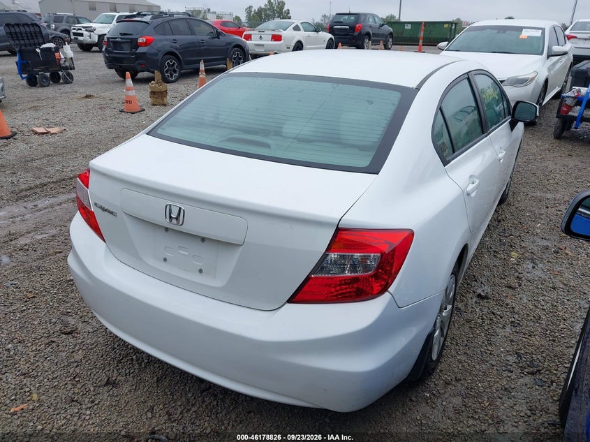 Vin: 19xfb2f5xcs391592, lot: 46678686, honda civic sdn lx 20124