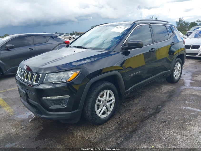 Vin: 3c4njcab2kt726730, lot: 46678772, jeep compass sport fwd 20192