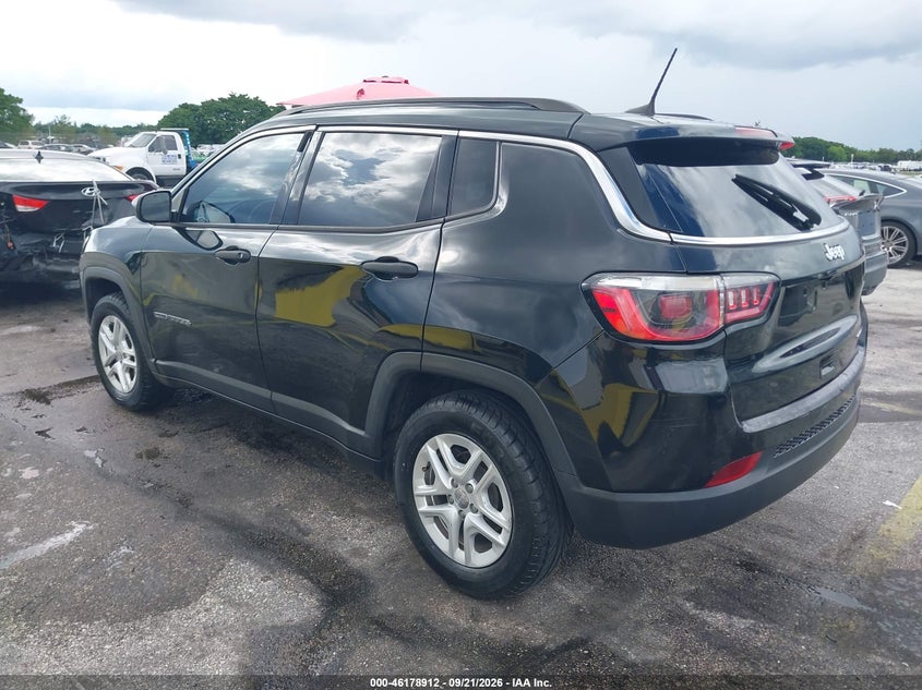 Vin: 3c4njcab2kt726730, lot: 46678772, jeep compass sport fwd 20193