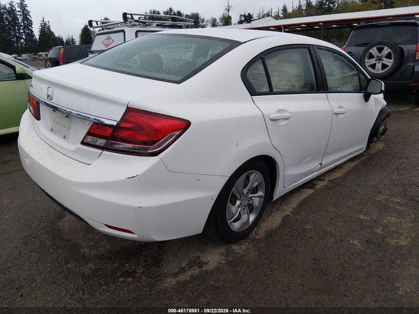 Vin: 19xfb2f53de236240, lot: 46678841, honda civic lx 20134